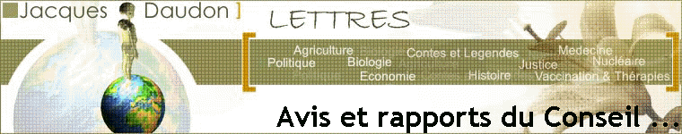 Avis et rapports du Conseil ...